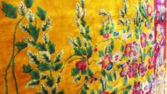 Antique Art Deco Chinese Rug Signed c 1920 Gold color - 3967602