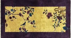 Antique Art Deco Chinese Rug c 1920 Curious Bird - 3969752