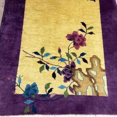 Antique Art Deco Chinese Rug c 1920 Curious Bird - 3969814