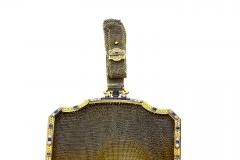 Antique Art Deco Evening Bag In 14k Gold Platinum Diamonds and Sapphires - 3522950