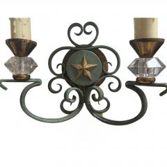 Antique Art Deco French Bronze Wall Light Sconces a Pair - 4707492