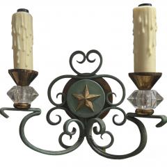 Antique Art Deco French Bronze Wall Light Sconces a Pair - 4707493