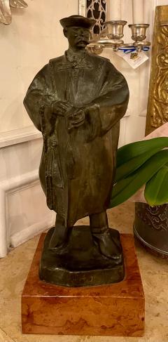 Antique Art Deco Hungarian Bronze Sculpture the Scholar by Laslo Janos Beszedes - 2076616