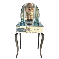 Antique Art Deco Mirrored Tri Fold Vanity - 4317177