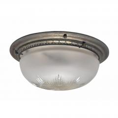 Antique Art Deco Star Cut Crystal Flush Mount Ceiling Light Fixture - 4586402