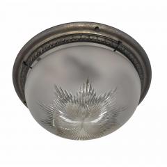 Antique Art Deco Star Cut Crystal Flush Mount Ceiling Light Fixture - 4586403