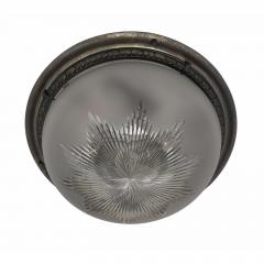 Antique Art Deco Star Cut Crystal Flush Mount Ceiling Light Fixture - 4586404