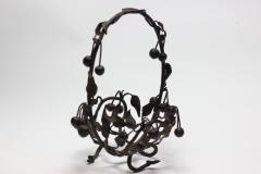 Antique Art Nouveau Iron Basket 1920 Italy - 1771394