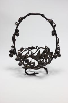 Antique Art Nouveau Iron Basket 1920 Italy - 1771397