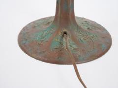 Antique Arts Crafts Phoenix Reverse Painted Table Lamp Landscape Scene - 4316035