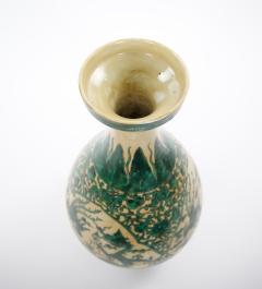 Antique Asian Porcelain Vase Figural Landscape Intricate Foliate Decoration - 4794065
