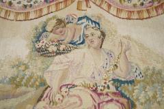 Antique Aubusson Design Tapestry 27 x 29 - 4241096