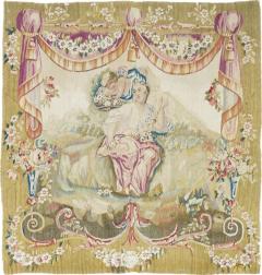 Antique Aubusson Design Tapestry 27 x 29 - 4242239