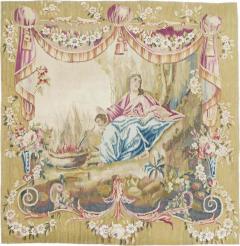 Antique Aubusson Design Tapestry 28 x 28 - 4242237