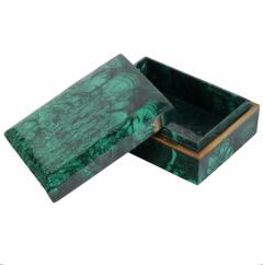 Antique Austrian Malachite Lidded Dresser Box - 3997814