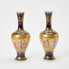 Antique Austrian Porcelain Gilt Cobalt Blue Ground Decorative Vase Circa 1915 - 4707700