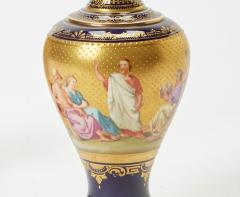 Antique Austrian Porcelain Gilt Cobalt Blue Ground Decorative Vase Circa 1915 - 4707703