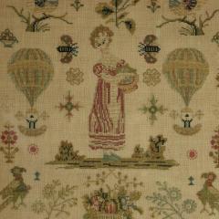 Antique Ballooning Sampler 1828 by Mary Ann Paine - 3949939