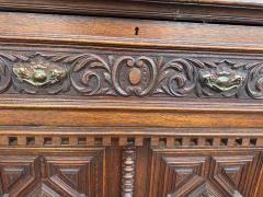 Antique Barley Twist English Oak Secretary with Display Cabinet - 4360110
