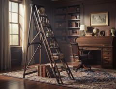 Antique Beechwood Ladder Decorative Accent Piece - 4478537