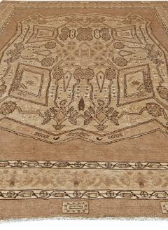 Antique Beige and Brown Geometric Motif Persian Bakhtiari Rug - 2447611