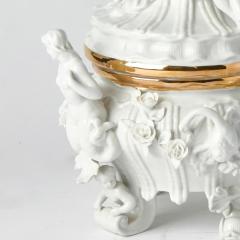 Antique Belgian Porcelain Covered Centerpiece Mermaid Dolphin and Shell Motifs - 4794651