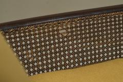 Antique Berg re Style Sofa in Wood Cane and Ochre Yellow Fabric - 4468328