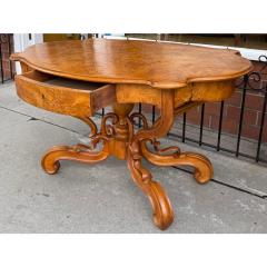 Antique Biedermeier Burlwood Salon Center Table - 4349330