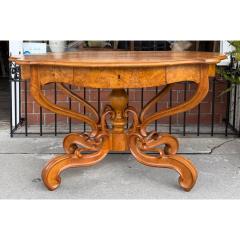 Antique Biedermeier Burlwood Salon Center Table - 4349333
