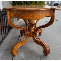 Antique Biedermeier Burlwood Salon Center Table - 4349334