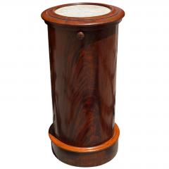 Antique Biedermeier Flame Mahogany Marble Top Column Pedestal Table - 4606950
