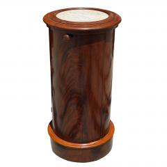 Antique Biedermeier Flame Mahogany Marble Top Column Pedestal Table - 4606951