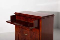 Antique Biedermeier Style Drop Front Mahogany Secretary Chest - 3690810