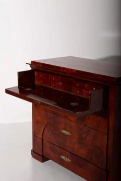 Antique Biedermeier Style Drop Front Mahogany Secretary Chest - 3690935