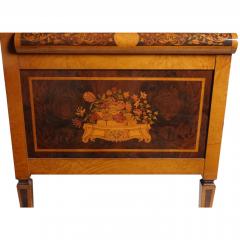 Antique Biedermeier Style Inlaid and Paint Decorated Sofa Settee - 4558174