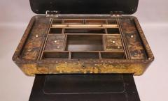 Antique Black Chinoiserie Victorian Paper Mache Work Table - 2589528