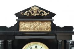 Antique Black Slate Classic Mantel or Desk Clock  - 944916