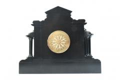 Antique Black Slate Classic Mantel or Desk Clock  - 944920