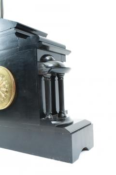 Antique Black Slate Classic Mantel or Desk Clock  - 944921