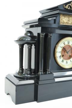 Antique Black Slate Classic Mantel or Desk Clock  - 944925