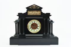 Antique Black Slate Classic Mantel or Desk Clock  - 944928