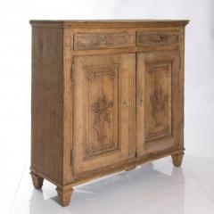 Antique Bleached Oak Buffet with Floral Carving Details - 1540525