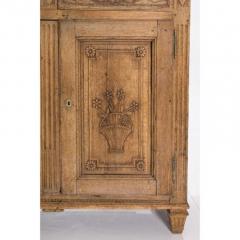 Antique Bleached Oak Buffet with Floral Carving Details - 1540527