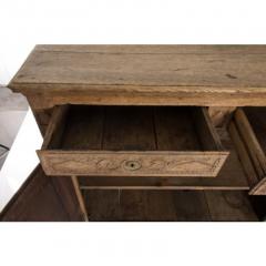 Antique Bleached Oak Buffet with Floral Carving Details - 1540530