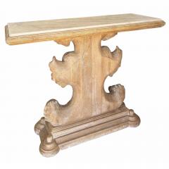 Antique Bleached Walnut Regency Style Marble Top Console Table - 4578064