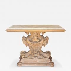 Antique Bleached Walnut Regency Style Marble Top Console Table - 4579010