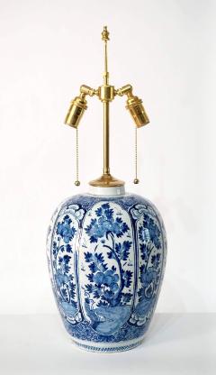 Antique Blue and White Dutch Delft Vase Table Lamp French Wired circa 1730 - 4640720