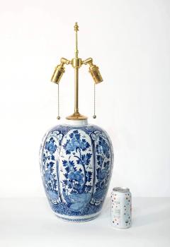 Antique Blue and White Dutch Delft Vase Table Lamp French Wired circa 1730 - 4640723