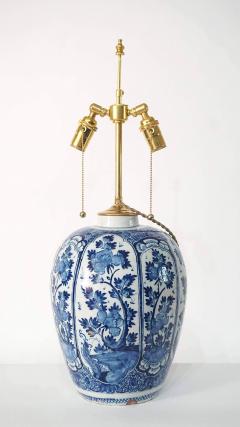 Antique Blue and White Dutch Delft Vase Table Lamp French Wired circa 1730 - 4640724