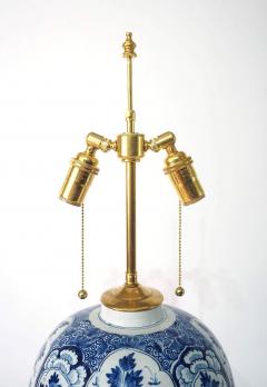 Antique Blue and White Dutch Delft Vase Table Lamp French Wired circa 1730 - 4640725